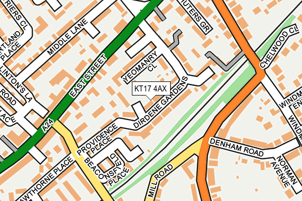 KT17 4AX map - OS OpenMap – Local (Ordnance Survey)