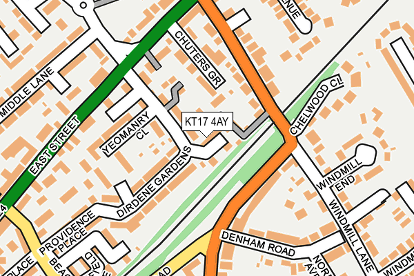KT17 4AY map - OS OpenMap – Local (Ordnance Survey)