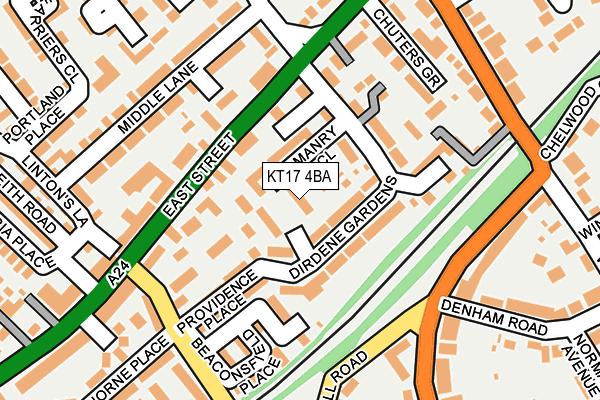 KT17 4BA map - OS OpenMap – Local (Ordnance Survey)