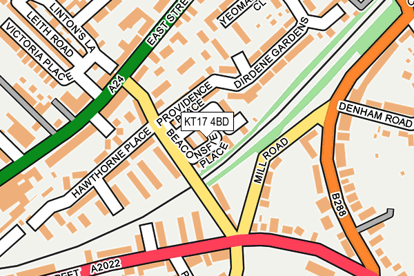 KT17 4BD map - OS OpenMap – Local (Ordnance Survey)