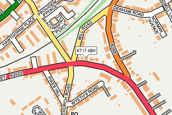 KT17 4BH map - OS OpenMap – Local (Ordnance Survey)