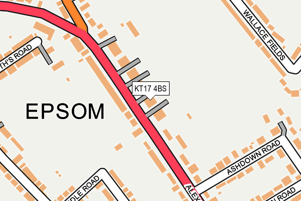 KT17 4BS map - OS OpenMap – Local (Ordnance Survey)