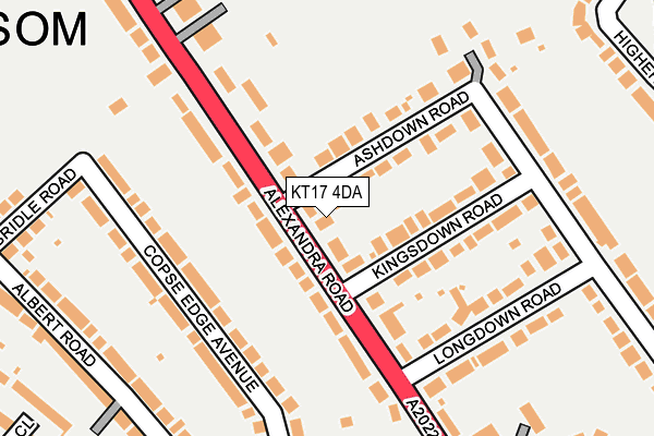 KT17 4DA map - OS OpenMap – Local (Ordnance Survey)