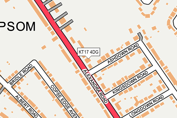 KT17 4DG map - OS OpenMap – Local (Ordnance Survey)