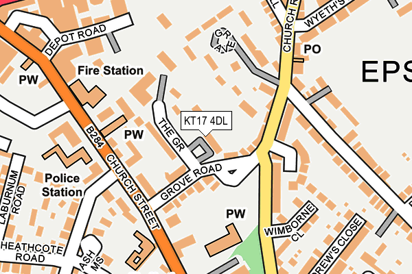 KT17 4DL map - OS OpenMap – Local (Ordnance Survey)