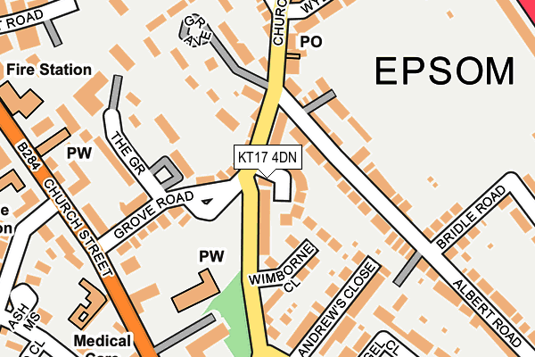KT17 4DN map - OS OpenMap – Local (Ordnance Survey)