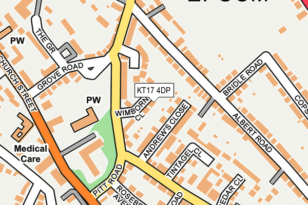 KT17 4DP map - OS OpenMap – Local (Ordnance Survey)