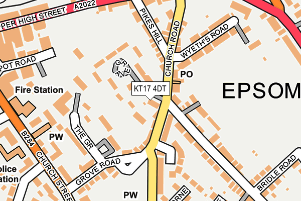 KT17 4DT map - OS OpenMap – Local (Ordnance Survey)