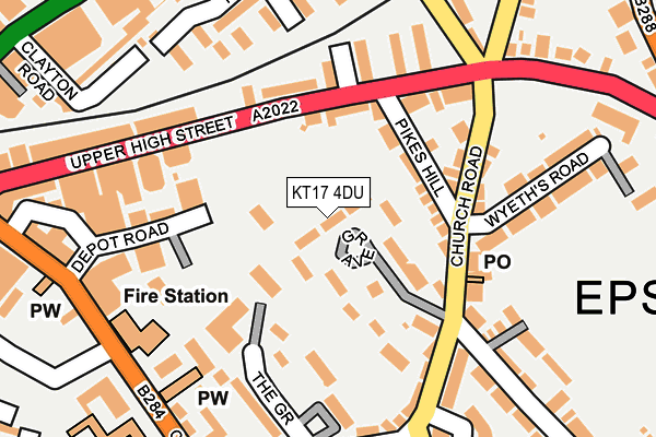 KT17 4DU map - OS OpenMap – Local (Ordnance Survey)
