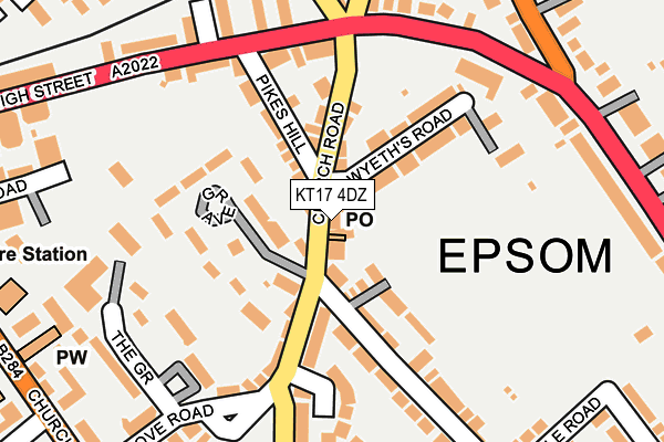 KT17 4DZ map - OS OpenMap – Local (Ordnance Survey)