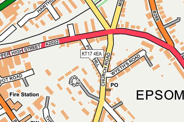 KT17 4EA map - OS OpenMap – Local (Ordnance Survey)