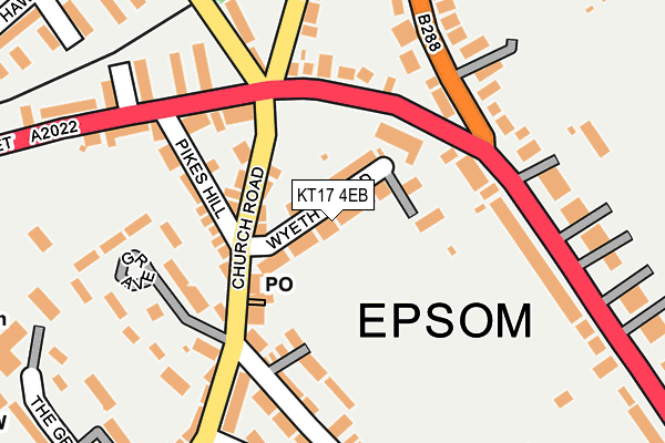 KT17 4EB map - OS OpenMap – Local (Ordnance Survey)