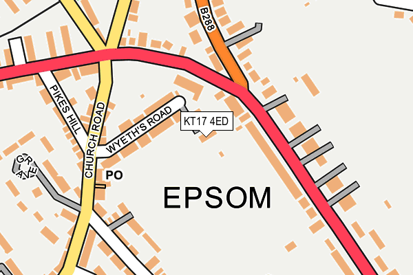 KT17 4ED map - OS OpenMap – Local (Ordnance Survey)