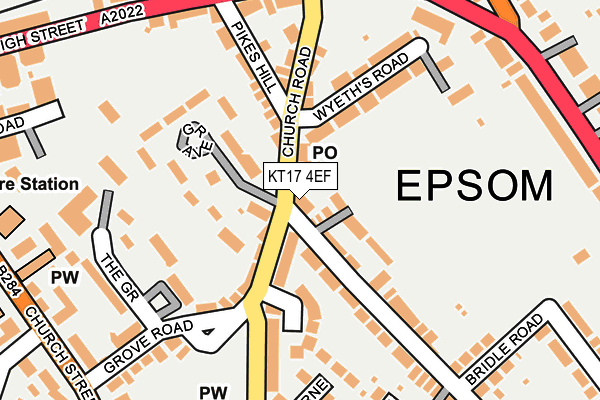 KT17 4EF map - OS OpenMap – Local (Ordnance Survey)