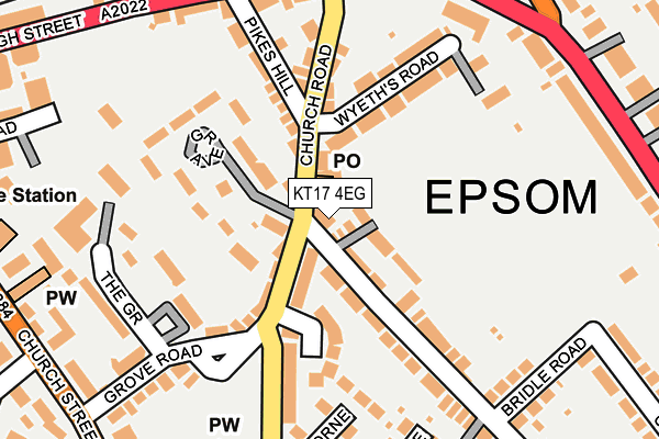 KT17 4EG map - OS OpenMap – Local (Ordnance Survey)