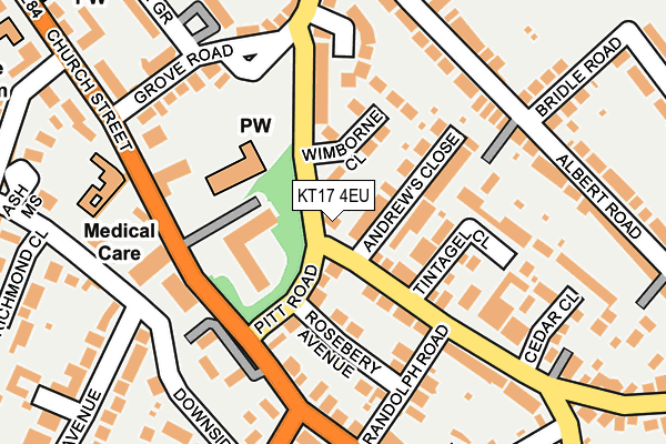 KT17 4EU map - OS OpenMap – Local (Ordnance Survey)