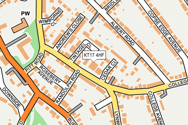 KT17 4HF map - OS OpenMap – Local (Ordnance Survey)