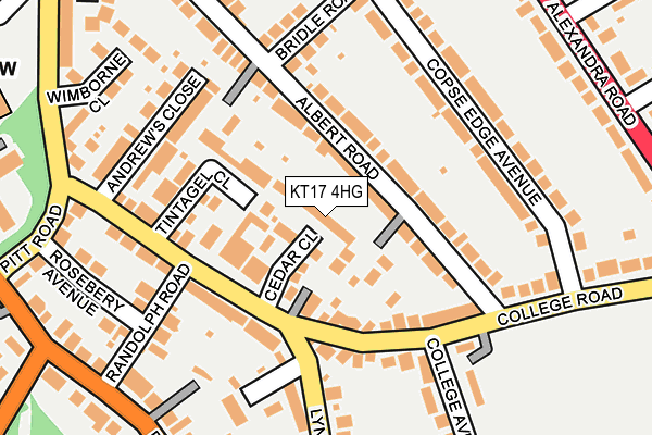 KT17 4HG map - OS OpenMap – Local (Ordnance Survey)