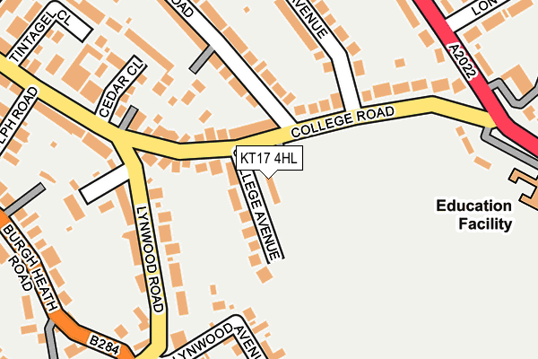 KT17 4HL map - OS OpenMap – Local (Ordnance Survey)