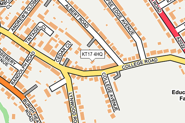 KT17 4HQ map - OS OpenMap – Local (Ordnance Survey)