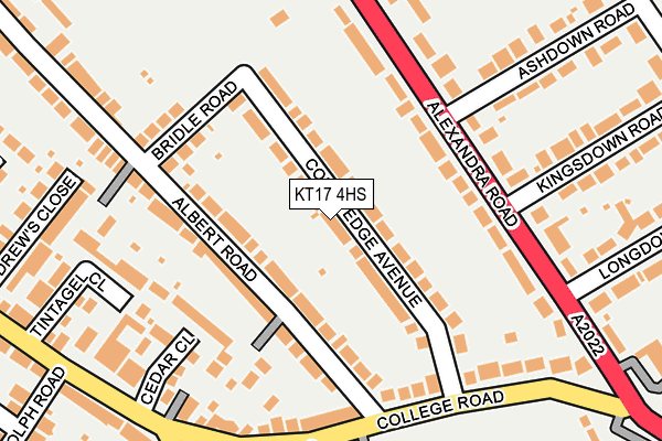KT17 4HS map - OS OpenMap – Local (Ordnance Survey)