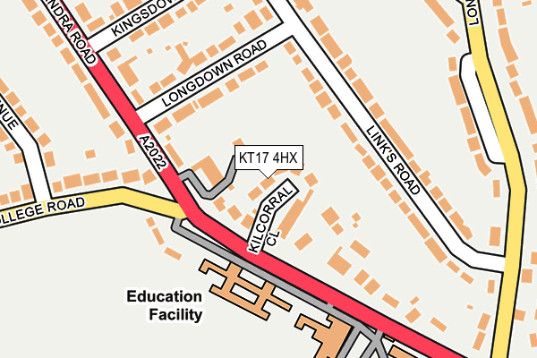 KT17 4HX map - OS OpenMap – Local (Ordnance Survey)