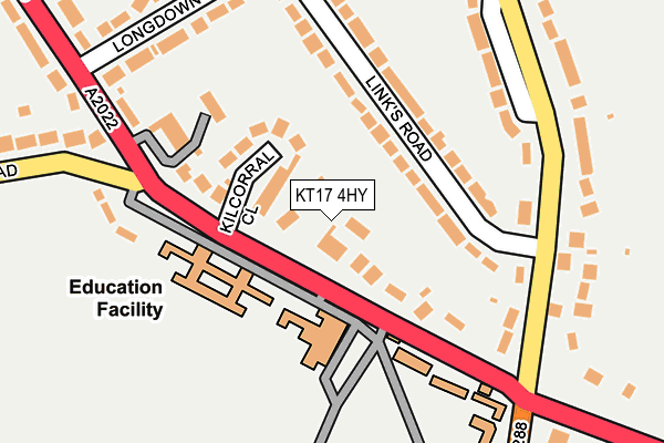 KT17 4HY map - OS OpenMap – Local (Ordnance Survey)