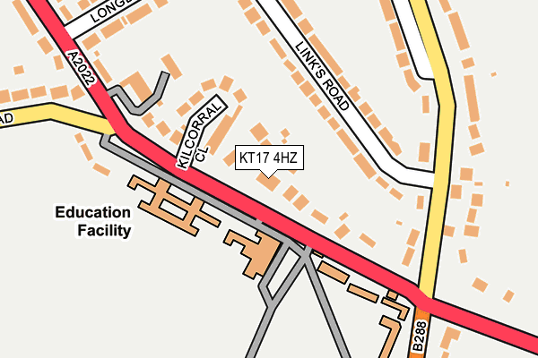 KT17 4HZ map - OS OpenMap – Local (Ordnance Survey)