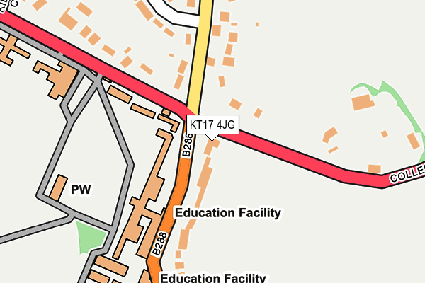 KT17 4JG map - OS OpenMap – Local (Ordnance Survey)