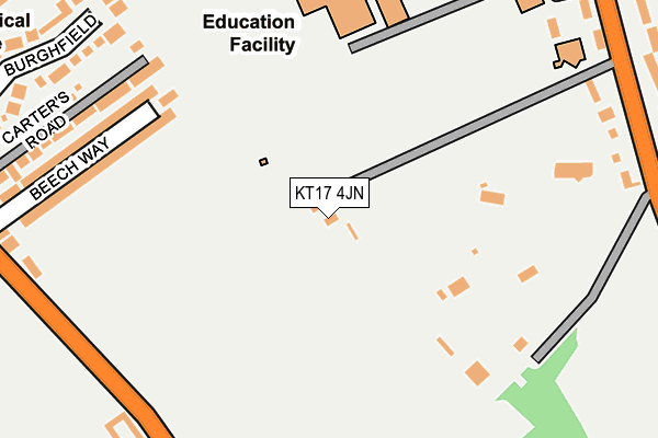 KT17 4JN map - OS OpenMap – Local (Ordnance Survey)