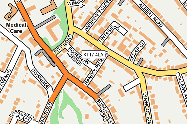 KT17 4LA map - OS OpenMap – Local (Ordnance Survey)