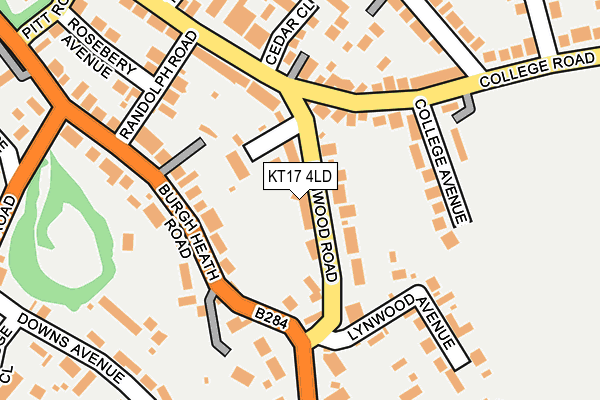 KT17 4LD map - OS OpenMap – Local (Ordnance Survey)