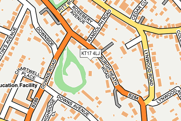 KT17 4LJ map - OS OpenMap – Local (Ordnance Survey)