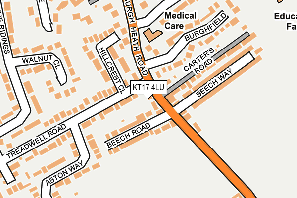 KT17 4LU map - OS OpenMap – Local (Ordnance Survey)