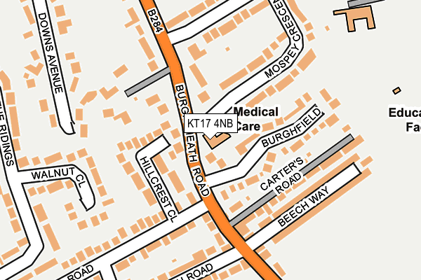 KT17 4NB map - OS OpenMap – Local (Ordnance Survey)