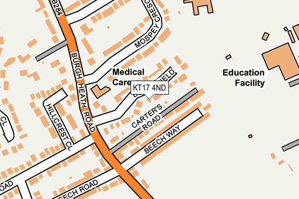 KT17 4ND map - OS OpenMap – Local (Ordnance Survey)