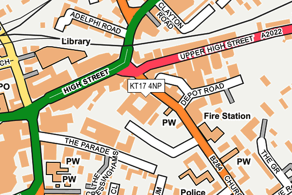 KT17 4NP map - OS OpenMap – Local (Ordnance Survey)