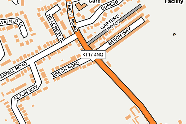KT17 4NQ map - OS OpenMap – Local (Ordnance Survey)