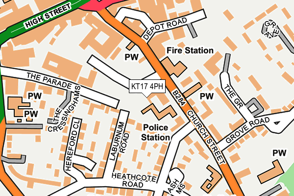 KT17 4PH map - OS OpenMap – Local (Ordnance Survey)