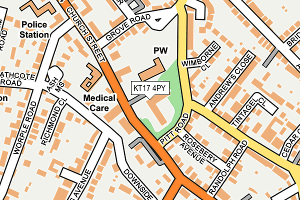 KT17 4PY map - OS OpenMap – Local (Ordnance Survey)