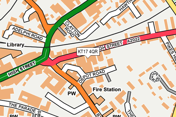 KT17 4QR map - OS OpenMap – Local (Ordnance Survey)