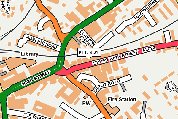 KT17 4QY map - OS OpenMap – Local (Ordnance Survey)