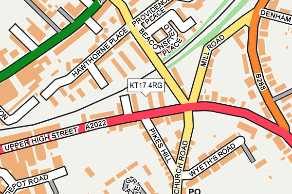 KT17 4RG map - OS OpenMap – Local (Ordnance Survey)