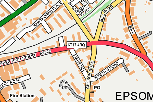 KT17 4RQ map - OS OpenMap – Local (Ordnance Survey)