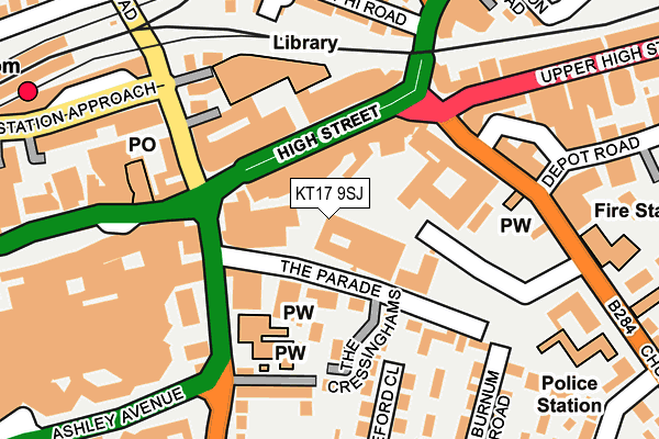 KT17 9SJ map - OS OpenMap – Local (Ordnance Survey)