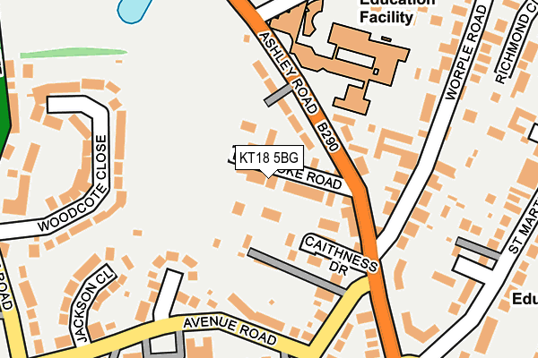 KT18 5BG map - OS OpenMap – Local (Ordnance Survey)