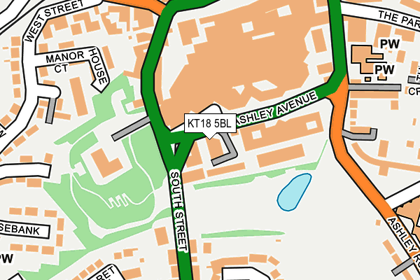 KT18 5BL map - OS OpenMap – Local (Ordnance Survey)