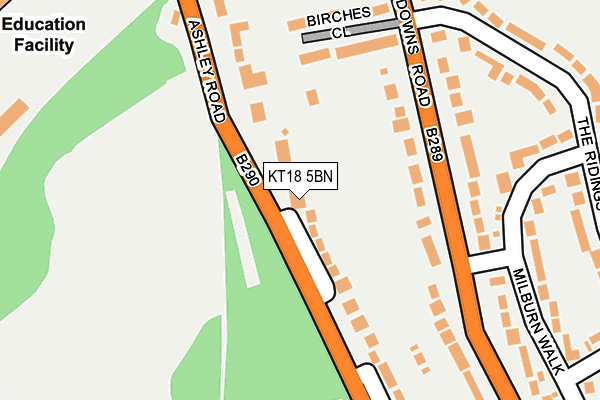 KT18 5BN map - OS OpenMap – Local (Ordnance Survey)