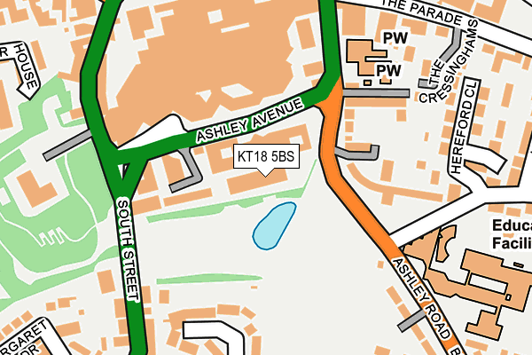 KT18 5BS map - OS OpenMap – Local (Ordnance Survey)