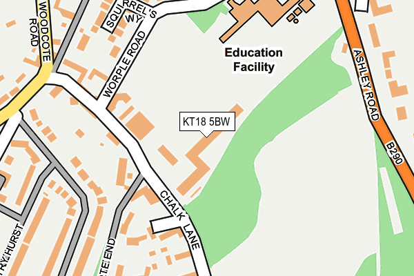 KT18 5BW map - OS OpenMap – Local (Ordnance Survey)